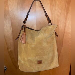 Dooney & Bourke Camel Suede Hobo Bag